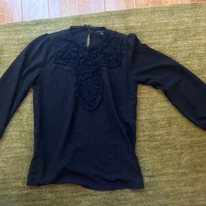 Black Halogen blouse with lace detailing